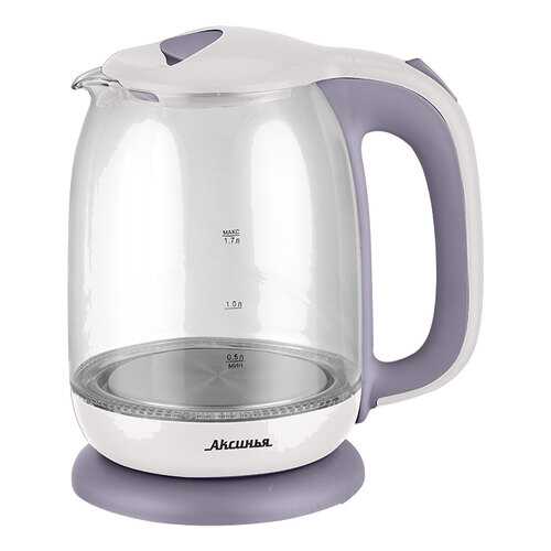 Чайник электрический Аксинья КС-1020 White/Purple в ДНС
