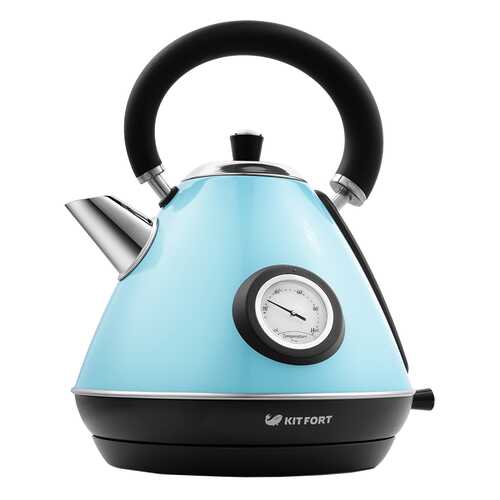 Чайник электрический Kitfort КТ-644-1 Black/Blue в ДНС