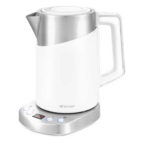 Чайник электрический Kitfort КТ-660-1 Silver/White в ДНС
