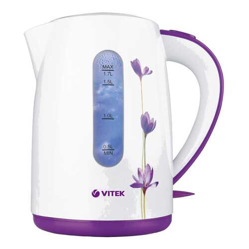 Чайник электрический Vitek VT-7011 W White/Purple в ДНС