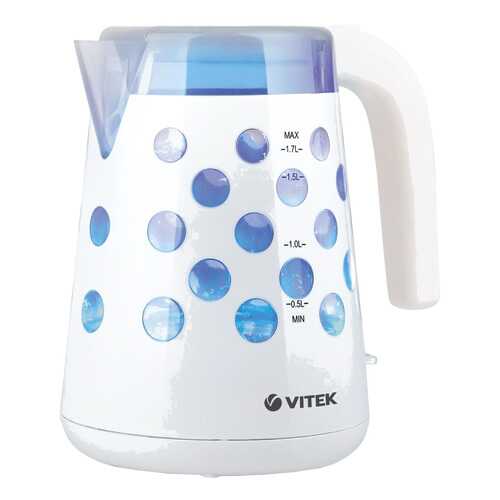 Чайник электрический Vitek VT-7048 W White/Blue в ДНС