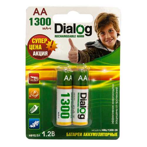 Аккумуляторная батарея Dialog HR6/1300-2B 2 шт в ДНС