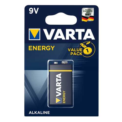 Батарейка 9V Крона щелочная Varta Energy 6LR-61 (4122) в блистере 1шт. в ДНС