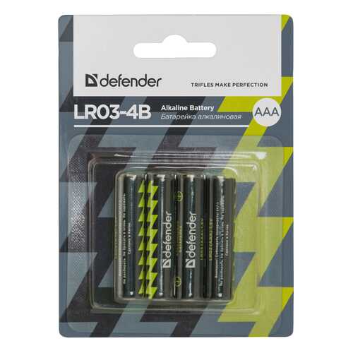 Батарейка Defender LR03-4B 4 шт в ДНС