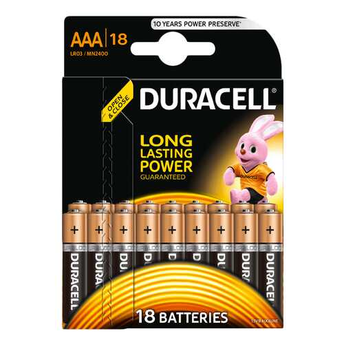 Батарейка Duracell BASIC LR03-18BL 18 шт в ДНС