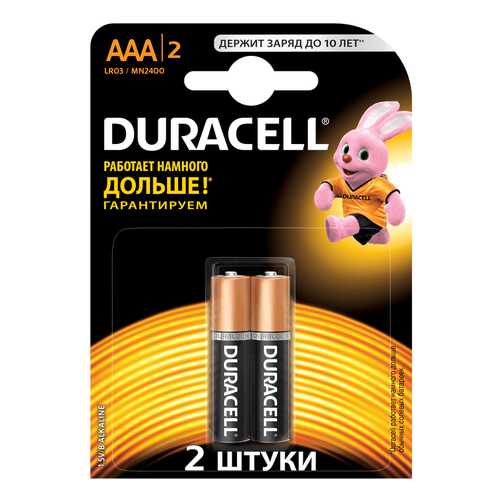 Батарейка Duracell LR03 ААА 2 шт в ДНС