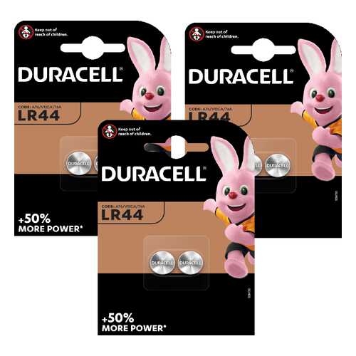 Батарейка Duracell LR44 1.5V 2шт (3 упаковки) в ДНС