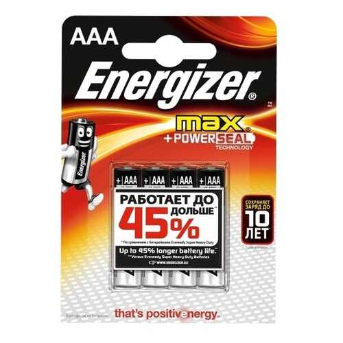 Батарейка Energizer Max Plus LR03/E92 4 шт в ДНС