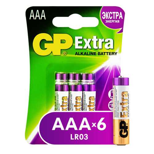 Батарейка GP Batteries Extra AAA (24AX-2CR6) 6 шт в ДНС