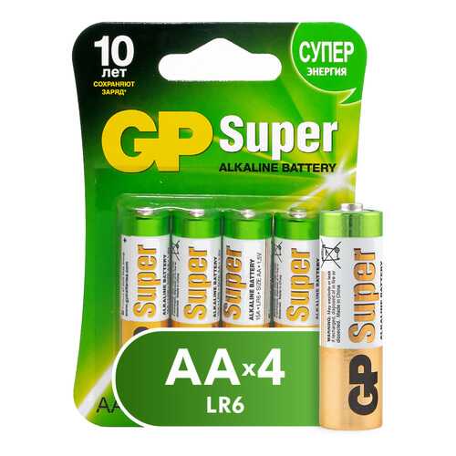 Батарейка GP Batteries Super Alkaline AA (15A-CR4) 4 шт в ДНС