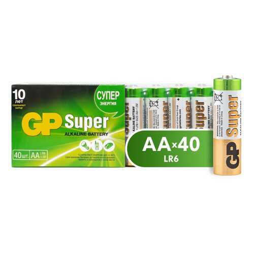 Батарейка GP Super Alkaline АА (15A-2CRVS40) 40 шт в ДНС