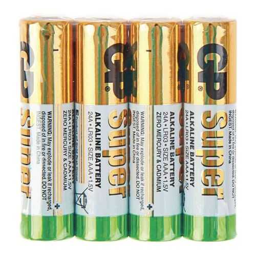 Батарейка GP Super alkaline AAA LR03-4P 24ARS-2SB4 4 шт в ДНС