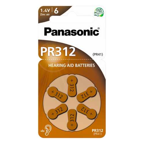 Батарейка Panasonic PR-312/6LB 6 шт в ДНС