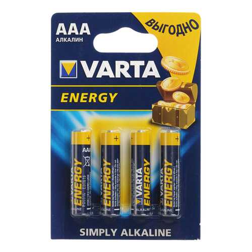 Батарейка щелочные Varta Energy AAA LR3 4 шт в ДНС