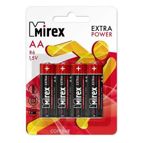 Батарейка солевая Mirex R6/AA 1,5V 4 шт в ДНС