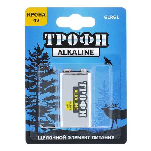 Батарейка Трофи Alkaline 6LR61-1BL C0034928 1 шт в ДНС