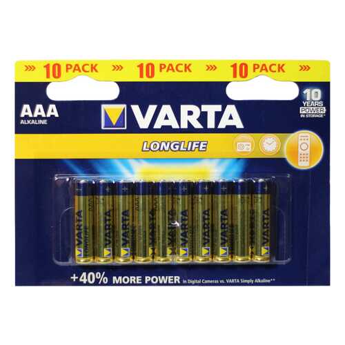 Батарейка Varta Longlife AAА 10 шт в ДНС