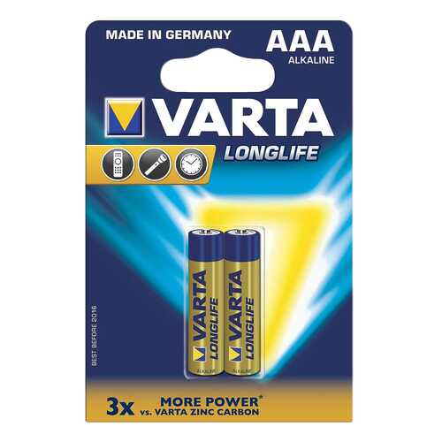 Батарейка Varta Longlife LR03-2BL 2 шт в ДНС