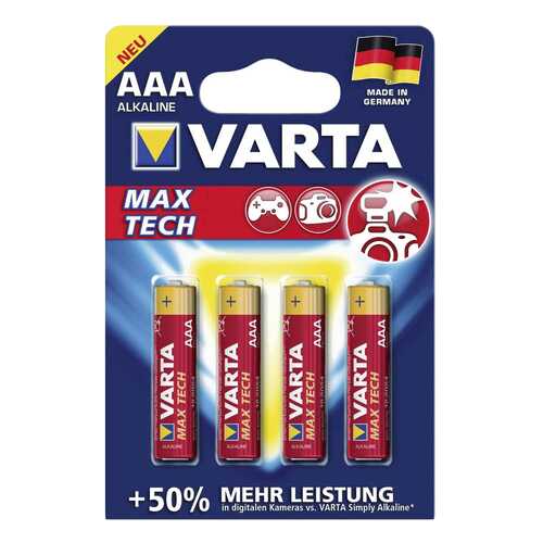 Батарейка Varta Max Tech AAA 4 шт в ДНС