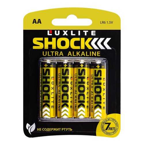 Батарейки Luxlite Shock АА 4 шт в ДНС