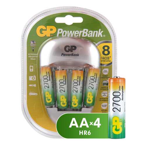 Зарядное устройство + аккумуляторы GP PB27GS270-2CR5 AA 4 шт. 2550 mAh в ДНС