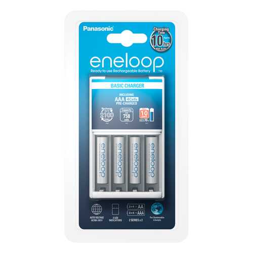 Зарядное устройство + аккумуляторы Panasonic eneloop K-KJ51MCC04E AAA 4 шт. 750 mAh в ДНС