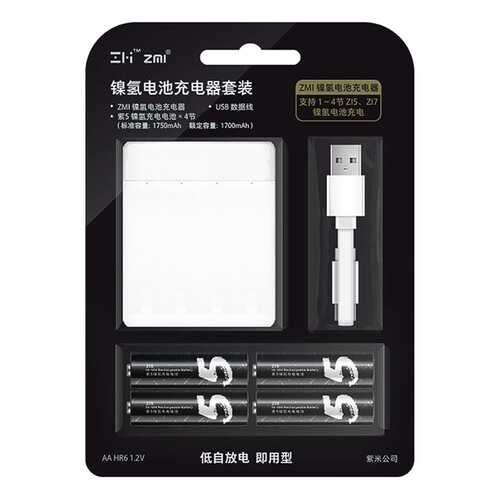 Зарядное устройство Xiaomi ZMI PB401 с аккумуляторами AA 1750mAh (4 шт) в ДНС