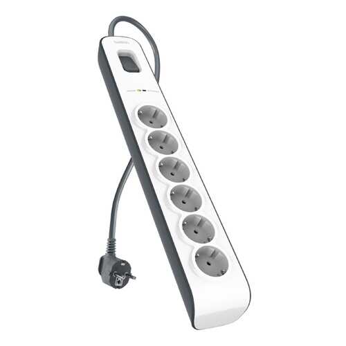 Сетевой фильтр Belkin BSV603vf2M, 6 розеток, 2 м, White в ДНС