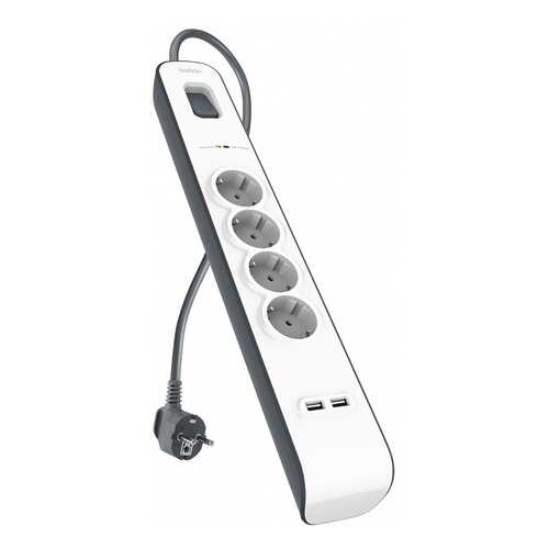 Сетевой фильтр Belkin Surge Protectors BSV401vf2M, 4 розетки, 2 м, White в ДНС