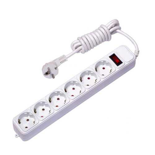 Сетевой фильтр EKF UFP10-375-6-05, 6 розеток, 5 м, White в ДНС