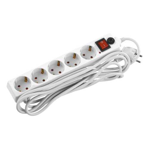 Сетевой фильтр STAYER Master 55066-3, 5 розеток, 3 м, White в ДНС