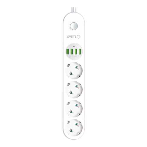 Сетевой фильтр Svetl CL-4432W, 4 розетки, 2 м, White в ДНС