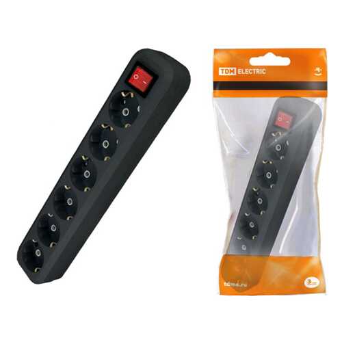 Сетевой фильтр TDM ELECTRIC СФ-06В, 6 розеток, 3 м, Black в ДНС