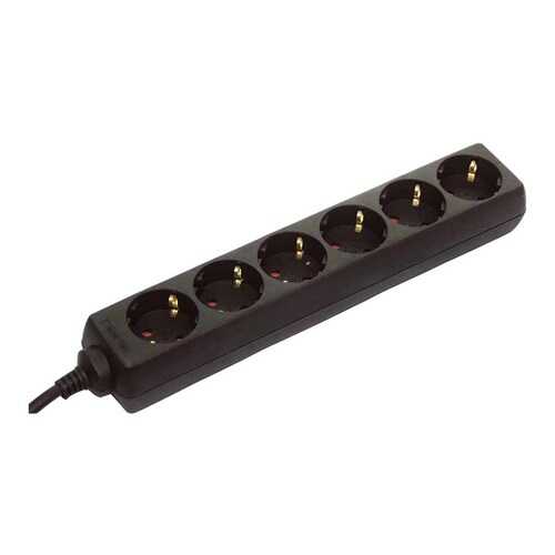 Удлинитель SCHWABE 11612 AS, 6 розеток, 1,4 м, Black в ДНС