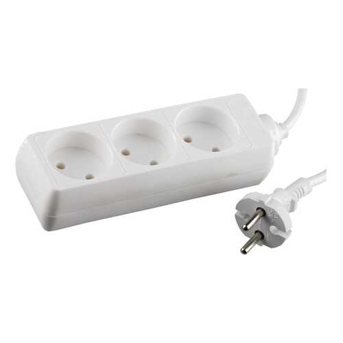 Удлинитель СВЕТОЗАР SV-55031-2, 3 розетки, 2 м, White в ДНС