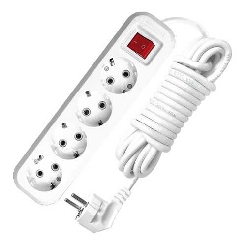 Удлинитель UNIVERSAL S-304, 4 розетки, 2 м, White в ДНС