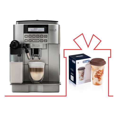 Комплект кофемашина DeLonghi ECAM 22.360.S + термокружка DeLonghi DLSC056(THE ADVENT) в ДНС