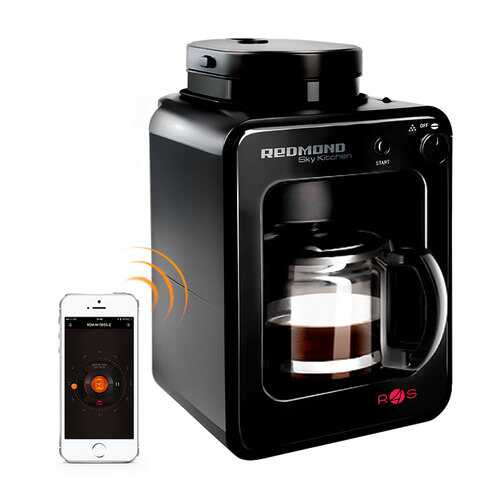 Умная кофеварка со встроенной кофемолкой Redmond SkyCoffee M1505S-E Black в ДНС