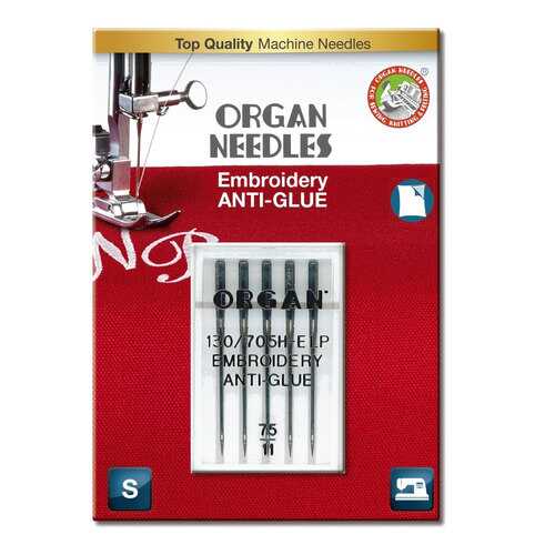 Иглы Organ вышивальные Anti-Glue 5/75 Blister в ДНС