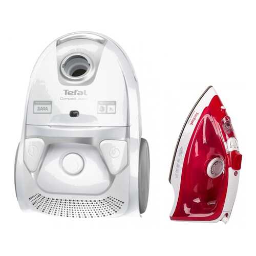 Комплект Пылесос Tefal City Space TW3927 White +Утюг Tefal FV1543 White/Red в ДНС