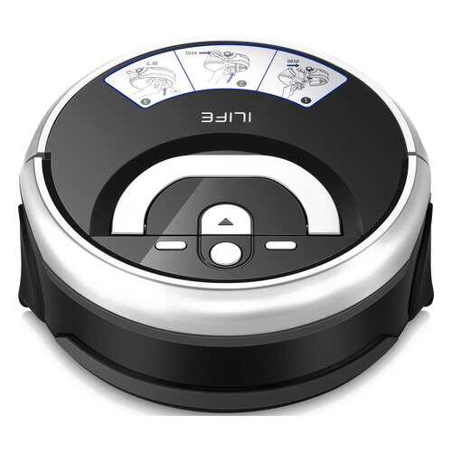 Робот-пылесос ILIFE W400 RUS Black+shinny silver в ДНС