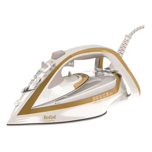 Утюг Tefal Turbo Pro FV5654E0 White/Gold в ДНС