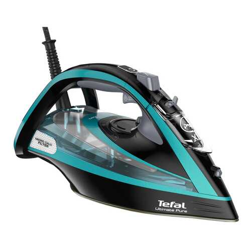 Утюг Tefal Ultimate Pure FV9837E0 Black/Cyan в ДНС