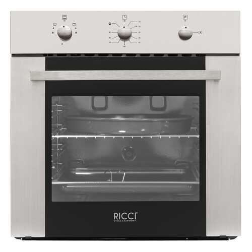 Встраиваемый газовый духовой шкаф RICCI RGO-640IX Silver/Black в ДНС